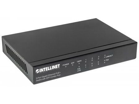 Intellinet 561174, Gigabit Ethernet (10/100/1000), Full duplex, Strömförsörjning via Ethernet (PoE) stöd