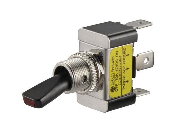 TRU COMPONENTS vippebryter til bil TC-R13-423L rød 12 V/DC 30 A, 1x Off/On