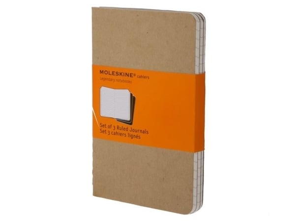 Cahier Journal Linjeret Large Kraft 3-Pak