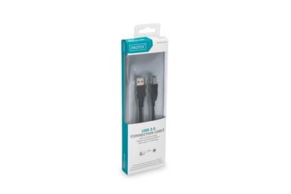 DIGITUS DB-300115-018-S - USB-kaapeli - USB-tyyppi A (uros) - USB-tyyppi B (uros) - USB 3.1 - 1,8 m - muotoiltu - musta