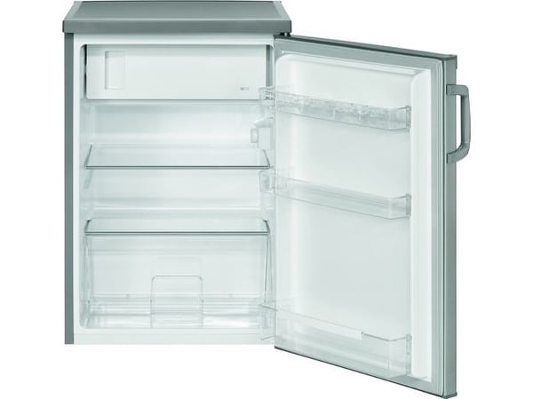 Bomann KS 2194 - Kylskåp med frysfack - bredd: 56 cm - djup: 57.5 cm - höjd: 84.5 cm - 119 liter - Klass D - design i rostfritt stål