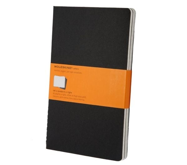 Moleskine Cahier, monokromatisk, svart, 64 ark, 70 g/m², innbundet, universell