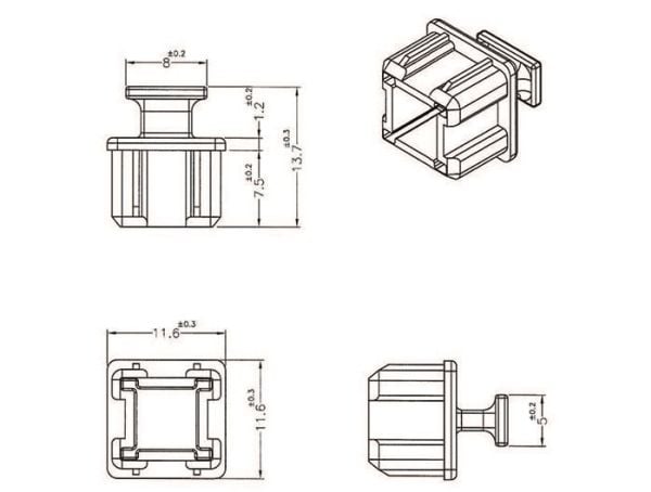 DeLOCK 64012, Musta, Polypropeeni, 12,2 mm, 15,2 mm, 12 mm, Muovipussi