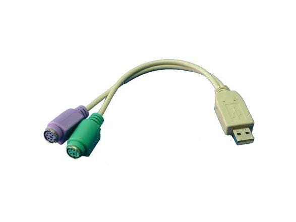 LogiLink Adapter USB to PS/2 - Tastatur- / musadapter - USB (hann) til PS/2 (hunn) - 20 cm