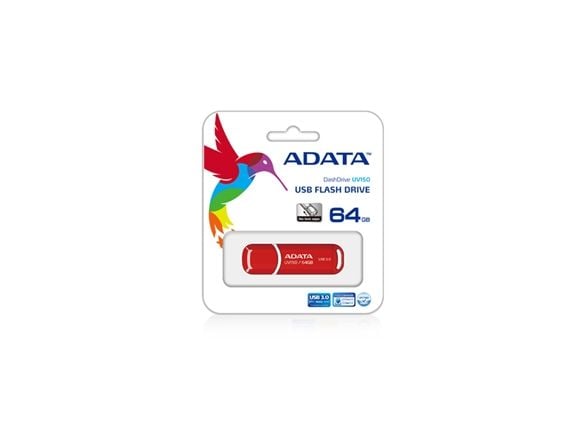 ADATA DashDrive UV150 - USB flash-enhet - 64 GB - USB 3.0 - röd