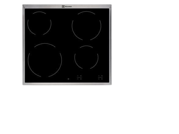 Electrolux Inspiration EHF16240XK - Keramisk komfyrtopp - 4 plater - Nisje - bredde: 56 cm - dybde: 49 cm - svart