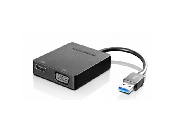 Lenovo Universal USB 3.0 to VGA/HDMI Adapter - Ekstern videoadapter - USB 3.0 - HDMI, VGA