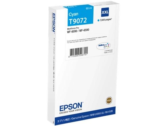 Epson T9072 - 69 ml - XXL-størrelse - cyan - original - blekkpatron - for WorkForce Pro WF-6090, WF-6590