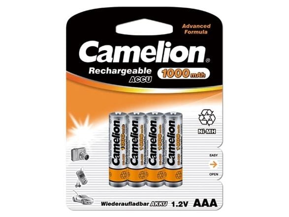 Camelion NH-AAA1000BP4, Oppladbart batteri, AAA, Nikkelmetallhydrid (NiMH), 1,2 V, 4 stykker, 1000 mAh