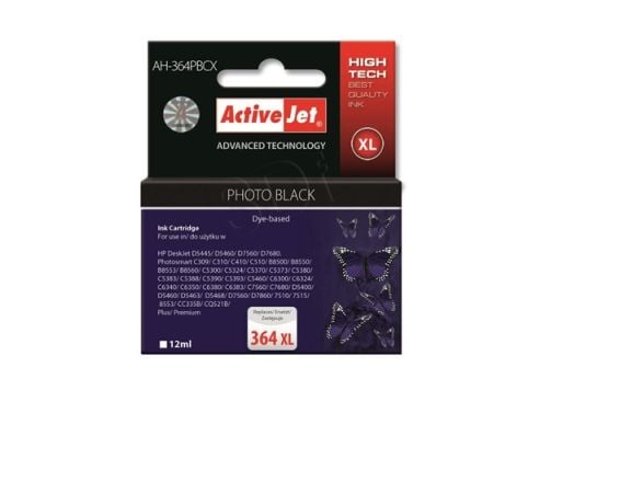 Activejet AH-364BCX muste (korvaava HP 364XL CN684EE; Premium; 20 ml; musta)