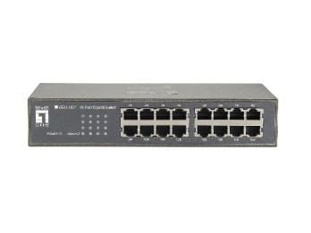 LevelOne GEU-1621 - Switch - ohanterad - 16 x 10/100/1000 - rackmonterbar, väggmonterbar