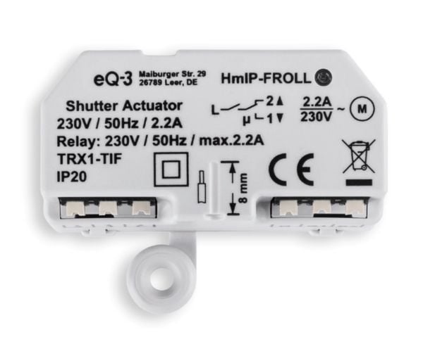 HomeMatic IP Homatisk IP rullesjalusi Batteri skjult, bryter