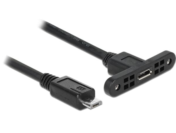 Delock - USB forlængerkabel - Micro-USB Type B (han) til Micro-USB Type B (hun) panelmonterbar - USB 2.0 - 1 m - lajittelu