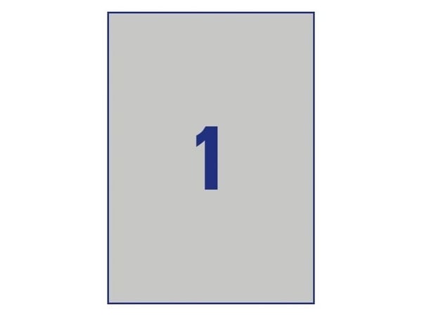 Avery L6013-8, Sølv, Selvklebende skriveretikett, A4, Polyester, Laser, Permanent