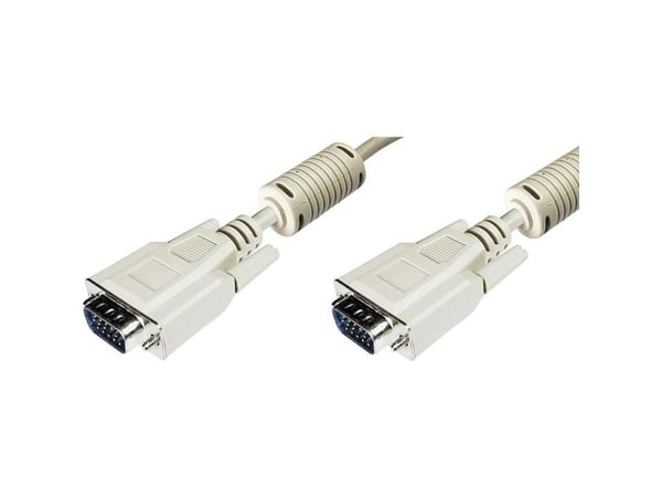 DIGITUS - VGA-kabel - HD-15 (VGA) (hann) til HD-15 (VGA) (hann) - 3 m - formstøpt - beige