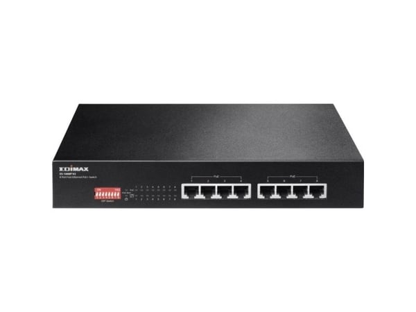 Edimax ES-1008P V2, Fast Ethernet (10/100), Full tosidig, Strøm over Ethernet (PoE)