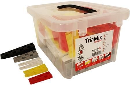Plastkilar Triamix 240 st, assorterade i 5 storlekar (röd, gul, vit, grå, svart)