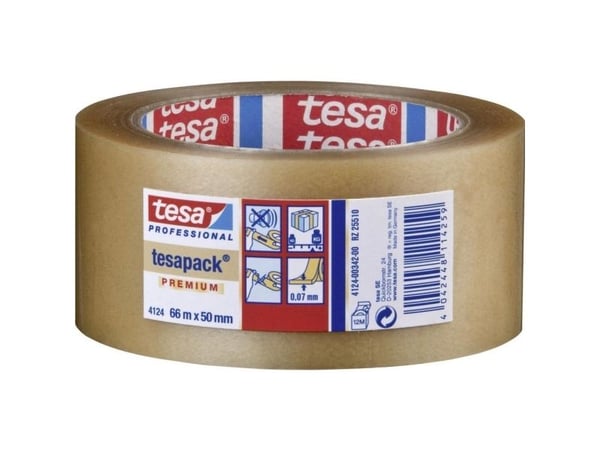 Tesapack Premium 4124 - Pakkausteippi - 50 mm x 66 m - PVC - läpinäkyvää