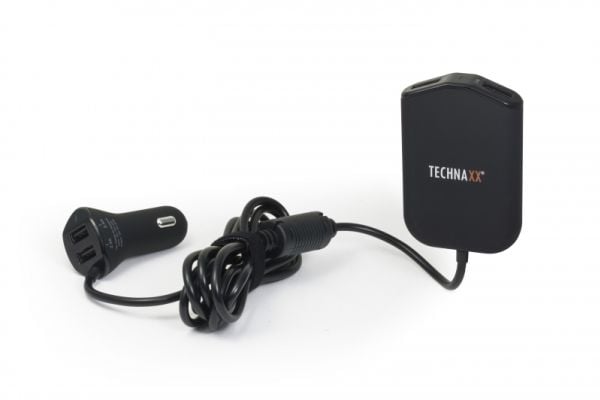 Technaxx Family Car Charger TE14, Auto, Tupakansytytin, 5 V, 1,8 m, Musta