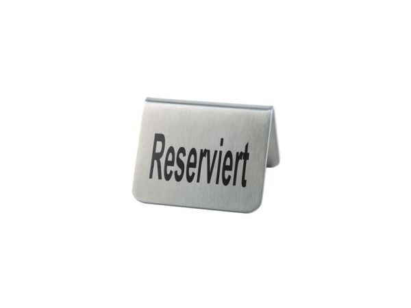 Bordskilt RESERVED Rustfri stål/Sort skrift,2 stk/pk