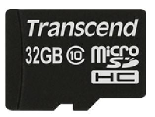 Transcend - Flash-muistikortti (microSDHC-SD-sovitin sisältyy) - 32 GB - Luokka 10 - microSDHC - microSDHC