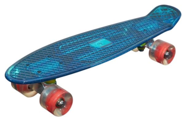 MCU-Sport Blå Transparent LED Skateboard m/LED LYS + ABEC7