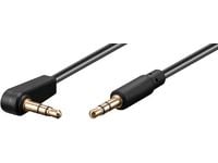 MicroConnect - Lydkabel - mini-phone stereo 3.5 mm hann vinklet til mini-phone stereo 3.5 mm hann rett - 50 cm - svart