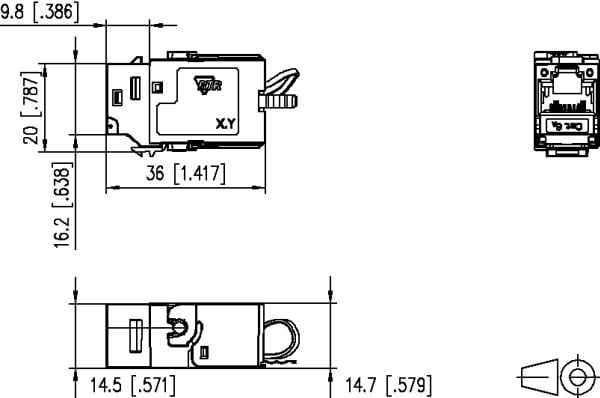 Metz 130B21-E, ISO/IEC 11801 Ed.2.2:2011-06, DIN EN 50173-1:2011-09, TIA/EIA-568-C.2 (2009-08), IEC 60603-7-51 Ed. 1, metallikk