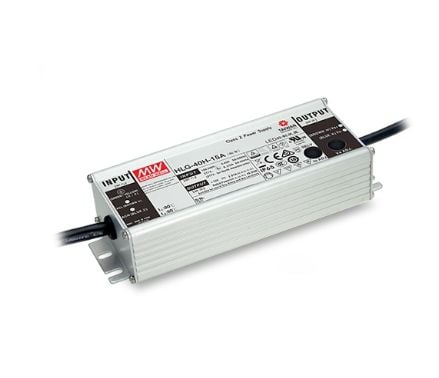 MEAN WELL HLG-40H-24A, 40,08 W, IP65, 90 - 305 V, 47 / 63 Hz, 0.23 - 0.43 A, 1,67 A