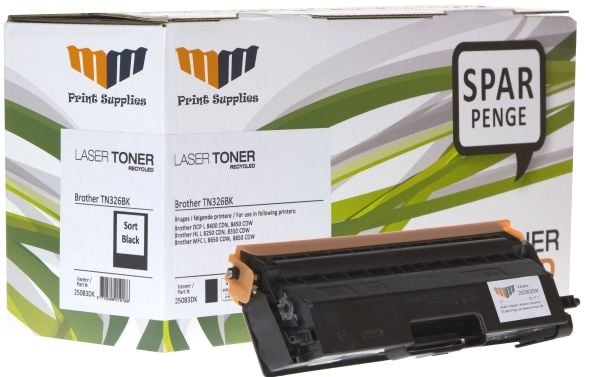 MM Print Supplies 25083UK - Svart - kompatibel - boks - gjenfabrikert - tonerpatron (alternativ for: Brother TN326BK) - for Brother DCP-L8400CDN, D...
