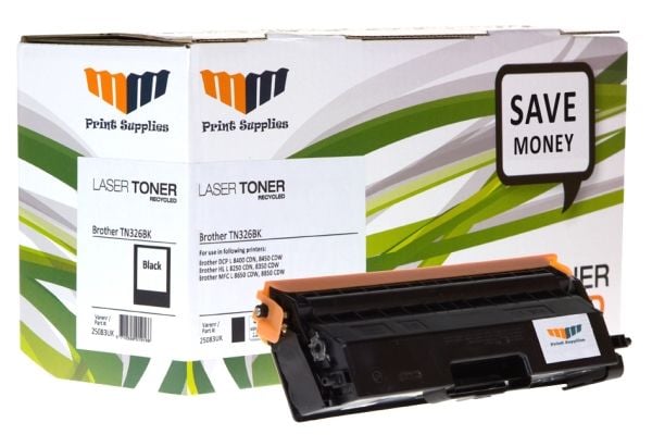 MM Print Supplies 25083UK - Svart - kompatibel - boks - gjenfabrikert - tonerpatron (alternativ for: Brother TN326BK) - for Brother DCP-L8400CDN, D...