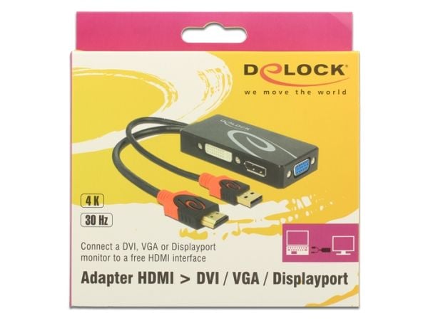 Delock - Videotransformator - HDMI - DVI, DisplayPort, VGA - sortering - detailsalg