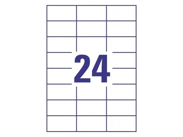 Avery Zweckform L4718 - Polyester - matte - permanent klebemiddel - hvit - 70 x 37 mm 480 etikett(r) (20 ark x 24) etikett
