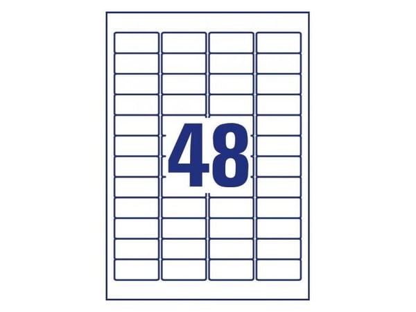 Avery Zweckform L4778-8, Avrundet rektangel, Permanent, DIN A4, Polyester, Matt, Laser