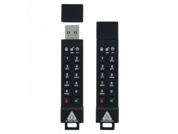 Apricorn Aegis Secure Key 3z - USB-flashstasjon - kryptert - 128 GB - USB 3.1 - FIPS 140-2 Level 3