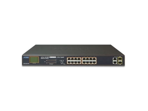 PLANET FGSW-1822VHP - Switch - ikke-styrt - 16 x 10/100 (PoE+) + 2 x kombo-Gigabit SFP - stasjonær - PoE+ (300 W)