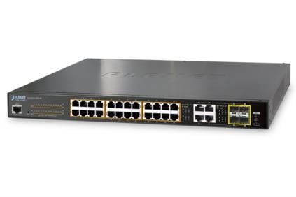 PLANET GS-4210-24PL4C - Switch - Styrt - 24 x 10/100/1000 (PoE+) + 4 x kombo-Gigabit SFP - stasjonær, rackmonterbar - PoE+ (440 W)