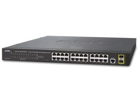 PLANET GS-4210-24T2S - Switch - Styrt - 24 x 10/100/1000 + 2 x SFP - stasjonær, rackmonterbar