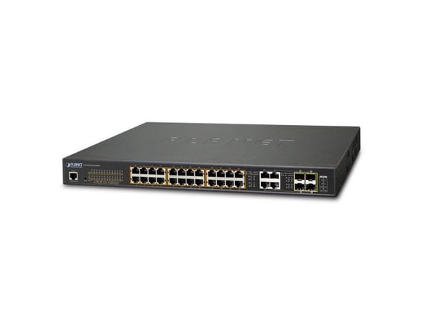 PLANET GS-4210-24UP4C - Switch - Styrt - 24 x 10/100/1000 (UPOE) + 4 x kombo-Gigabit SFP - stasjonær, rackmonterbar - UPOE (600 W)