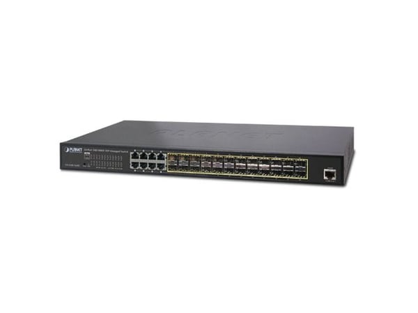 PLANET GS-5220-16S8CR - Switch - Styrt - 24 x Gigabit SFP + 8 x delt 10/100/1000 - rackmonterbar