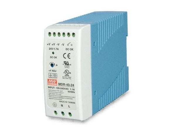 MEAN WELL MDR-40-24 - Strømforsyning (DIN-skinnemonterbar) - AC 100-240 V - 40 watt