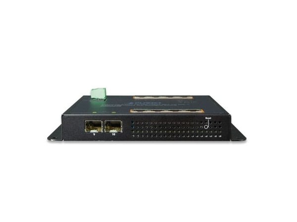 PLANET WGS-4215-8P2S - Switch - Styrt - 8 x 10/100/1000 (PoE+) + 2 x SFP - veggmonterbar, DIN-skinnemonterbar - PoE+ (200 W) - DC-strøm