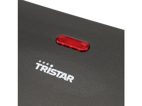 Tristar GR-2650, Sort, Rustfritt stål, Rektangulær, Griddle, 225 x 140 mm, Hengslet Lokk, Låsbart lokk, Kraft indikator