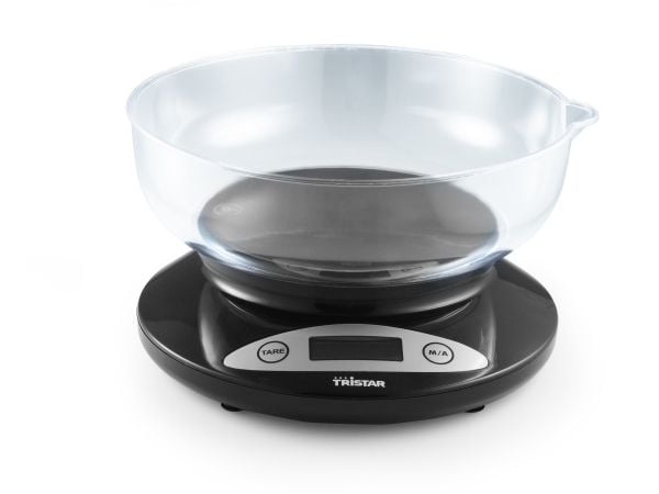 Tristar KW-2430, Elektronisk kjøkkenvekt, 2 kg, 1 g, Sort, Rund, Knapper