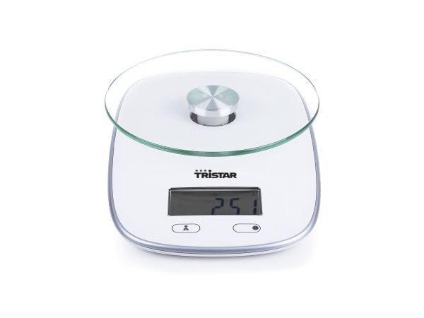 Tristar KW-2445, Elektronisk köksvåg, 5 kg, 1 g, Vit, Glas, Metall, Plast, Glas