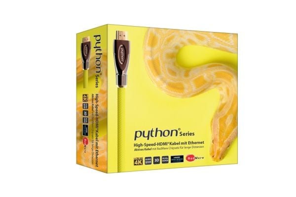 Python GC-M0028, 2 m, HDMI Typ A (standard), HDMI Typ A (standard), 3D kompatibilitet, Gul