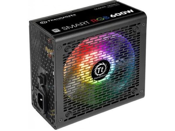 Thermaltake SMART RGB PS-SPR-0600NHSAWE-1 - Strømforsyning (intern) - ATX12V 2.3 - 80 PLUS - AC 230 V - 600 Watt - aktiv PFC - sort
