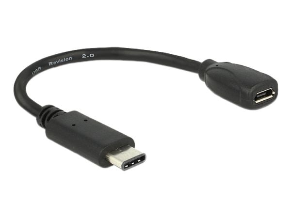 Delock - USB-adapter - USB-C (hann) til Micro-USB type B (hunn) - USB 3.1 - 15 cm - svart