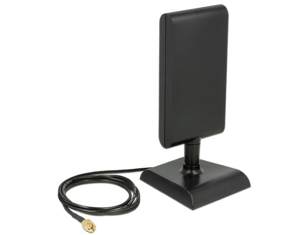 Delock WLAN RP-SMA - Antenne - Wi-Fi, Bluetooth - 6 dBi (for 2,4 GHz - 2,5 GHz), 9 dBi (for 5,15 - 5,875 GHz) - direksjonal - svart