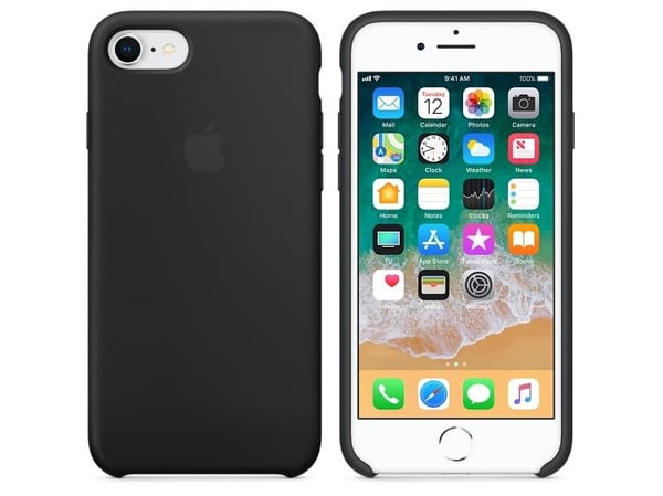 Apple - Baksidedeksel for mobiltelefon - silikon - svart